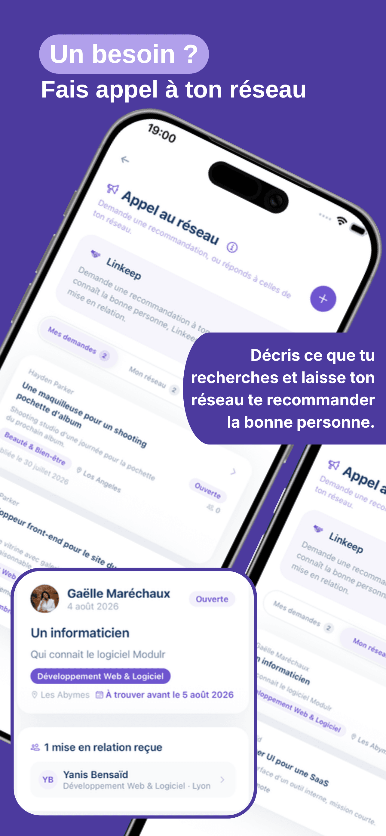 Aperçu de l'application Linkeep